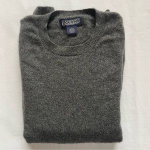 $199 Lands’ End 100% Cashmere Sweater Mens Medium in Charcoal Gray Heather